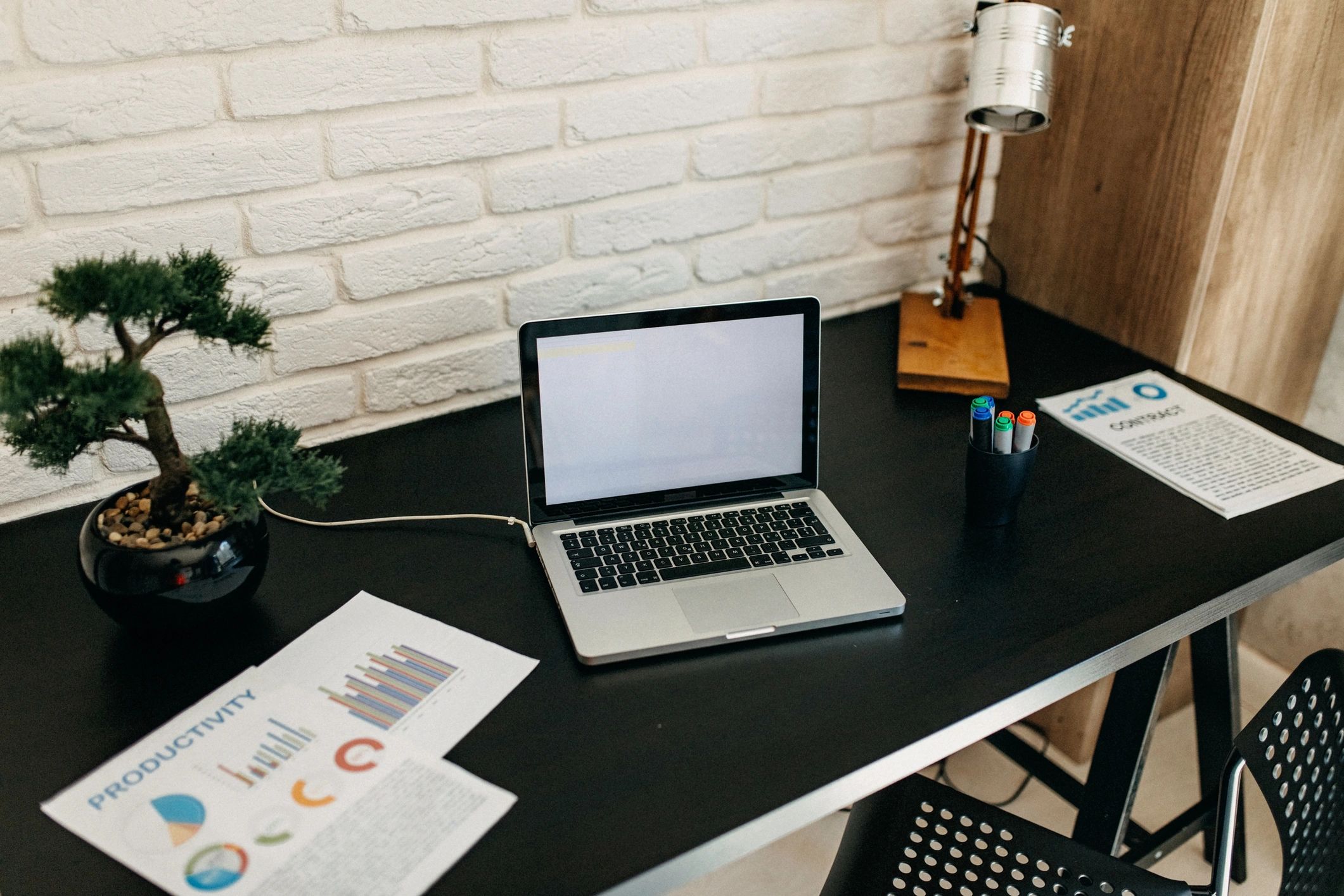 Bookkeeping workspace in office